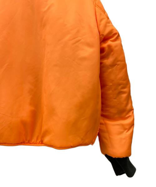 DIESEL（ディーゼル）DIESEL (ディーゼル) クラッシュ加工MA-1ジャケット ブラック×オレンジ サイズ:Lの古着・服飾アイテム