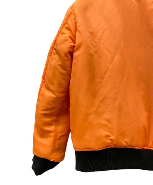 DIESEL（ディーゼル）DIESEL (ディーゼル) クラッシュ加工MA-1ジャケット ブラック×オレンジ サイズ:Lの古着・服飾アイテム