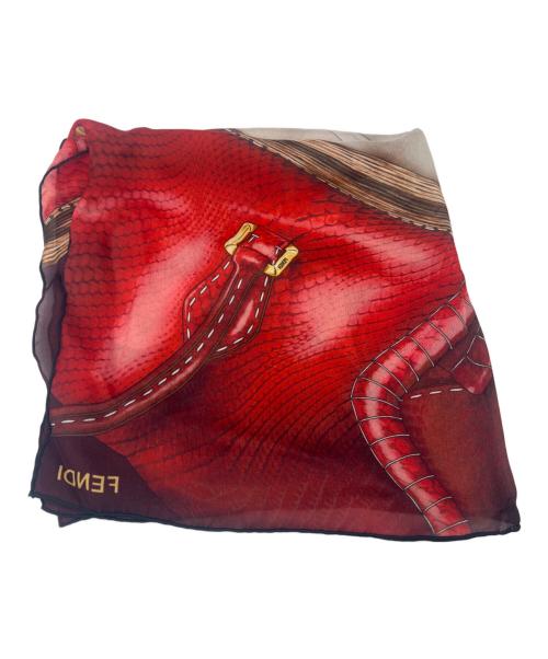 FENDI（フェンディ）FENDI (フェンディ) シルクスカーフ レッド 未使用品の古着・服飾アイテム