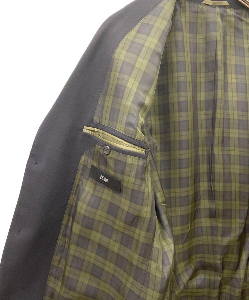HUGO BOSS（ヒューゴ ボス）HUGO BOSS (ヒューゴ ボス) テーラードジャケット ブラック×オリーブ サイズ:52の古着・服飾アイテム