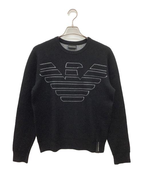 EMPORIO ARMANI（エンポリオ アルマーニ）EMPORIO ARMANI (エンポリオアルマーニ) 厚手ニット ブラック×グレー サイズ:Sの古着・服飾アイテム