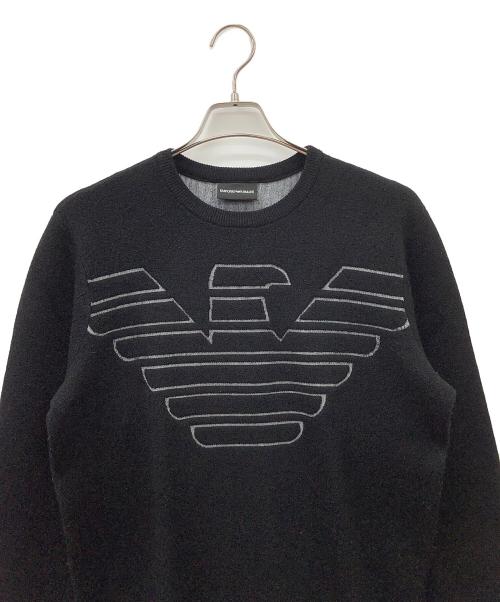 EMPORIO ARMANI（エンポリオ アルマーニ）EMPORIO ARMANI (エンポリオアルマーニ) 厚手ニット ブラック×グレー サイズ:Sの古着・服飾アイテム