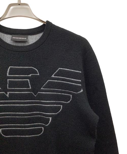 EMPORIO ARMANI（エンポリオ アルマーニ）EMPORIO ARMANI (エンポリオアルマーニ) 厚手ニット ブラック×グレー サイズ:Sの古着・服飾アイテム