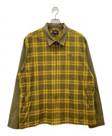 HUF（ハフ）の古着「ABERDEEN ZIP FLANNEL」｜イエロー×オリーブ