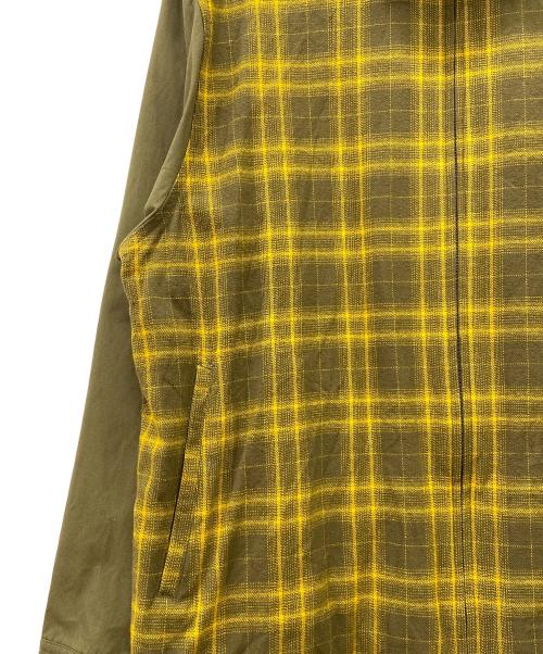 HUF（ハフ）HUF (ハフ) ABERDEEN ZIP FLANNEL イエロー×オリーブ サイズ:XLの古着・服飾アイテム