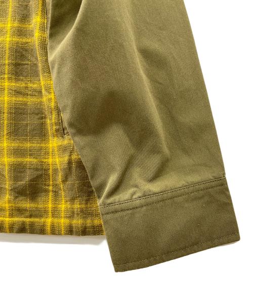 HUF（ハフ）HUF (ハフ) ABERDEEN ZIP FLANNEL イエロー×オリーブ サイズ:XLの古着・服飾アイテム