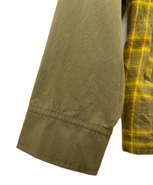 HUF（ハフ）HUF (ハフ) ABERDEEN ZIP FLANNEL イエロー×オリーブ サイズ:XLの古着・服飾アイテム