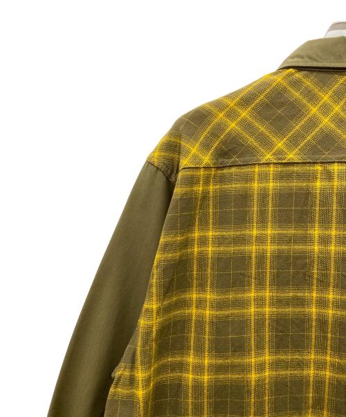 HUF（ハフ）HUF (ハフ) ABERDEEN ZIP FLANNEL イエロー×オリーブ サイズ:XLの古着・服飾アイテム