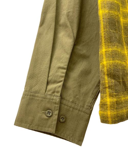 HUF（ハフ）HUF (ハフ) ABERDEEN ZIP FLANNEL イエロー×オリーブ サイズ:XLの古着・服飾アイテム