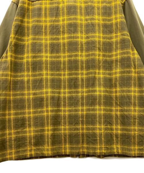 HUF（ハフ）HUF (ハフ) ABERDEEN ZIP FLANNEL イエロー×オリーブ サイズ:XLの古着・服飾アイテム