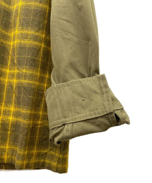 HUF（ハフ）HUF (ハフ) ABERDEEN ZIP FLANNEL イエロー×オリーブ サイズ:XLの古着・服飾アイテム