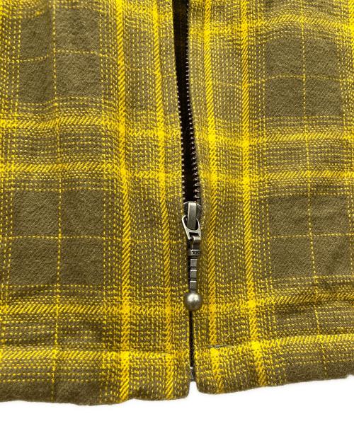 HUF（ハフ）HUF (ハフ) ABERDEEN ZIP FLANNEL イエロー×オリーブ サイズ:XLの古着・服飾アイテム
