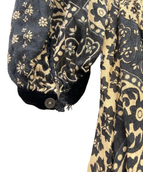 sara mallika（サラマリカ）sara mallika (サラマリカ) 長袖ワンピース ブラック×ベージュ サイズ:FREEの古着・服飾アイテム