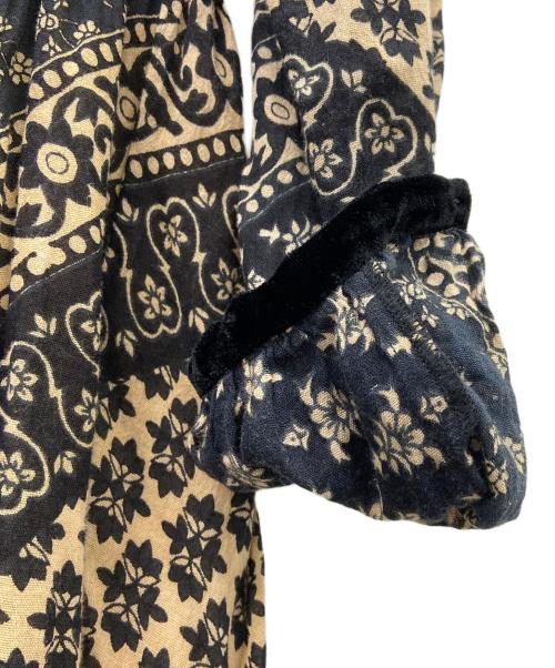 sara mallika（サラマリカ）sara mallika (サラマリカ) 長袖ワンピース ブラック×ベージュ サイズ:FREEの古着・服飾アイテム