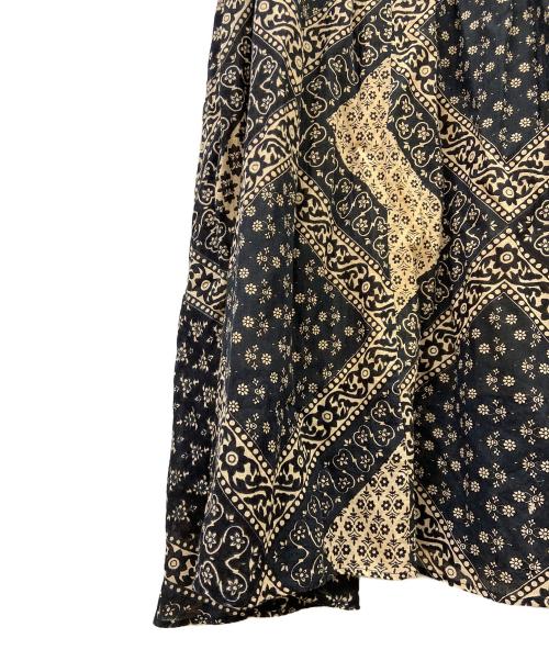 sara mallika（サラマリカ）sara mallika (サラマリカ) 長袖ワンピース ブラック×ベージュ サイズ:FREEの古着・服飾アイテム