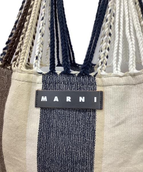 MARNI（マルニ）MARNI (マルニ) MARKET HAMMOCK BAG アイボリー×ブルーの古着・服飾アイテム
