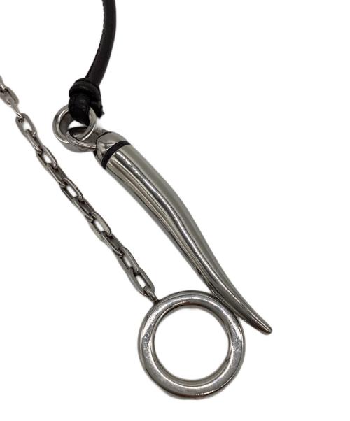 DOLCE & GABBANA（ドルチェ＆ガッバーナ）DOLCE & GABBANA (ドルチェ＆ガッバーナ) DOLCE & GABBANA　コルノネックレス シルバー×ブラックの古着・服飾アイテム