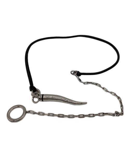 DOLCE & GABBANA（ドルチェ＆ガッバーナ）DOLCE & GABBANA (ドルチェ＆ガッバーナ) DOLCE & GABBANA　コルノネックレス シルバー×ブラックの古着・服飾アイテム