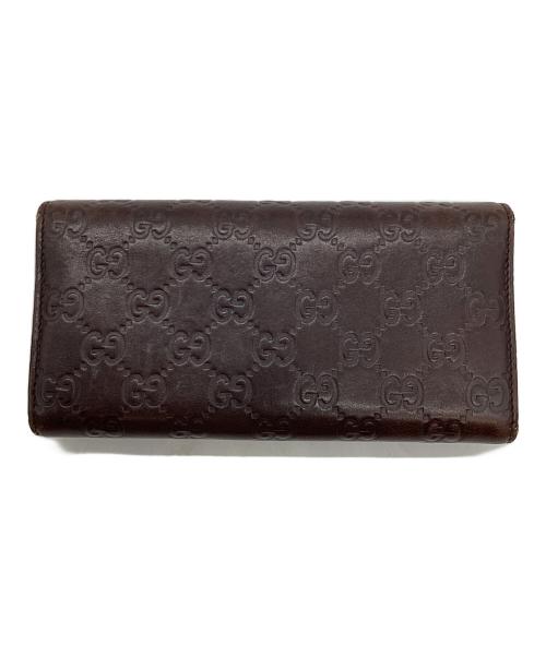 GUCCI（グッチ）GUCCI (グッチ) グッチシマ インターロッキングG レザーウォレット ブラウンの古着・服飾アイテム