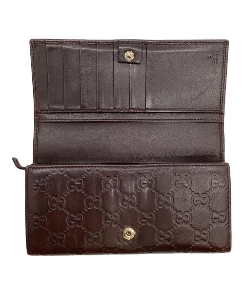 GUCCI（グッチ）GUCCI (グッチ) グッチシマ インターロッキングG レザーウォレット ブラウンの古着・服飾アイテム