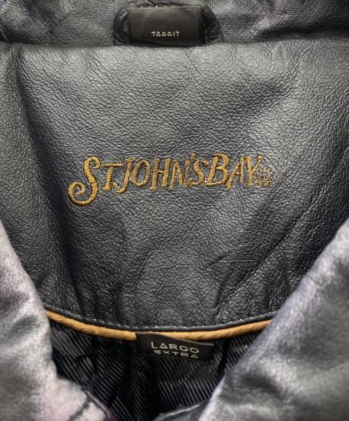 ST JOHN'S BAY（セントジョンズベイ）ST JOHN'S BAY (セントジョンズベイ) レザージャケット ブラック サイズ:XLの古着・服飾アイテム