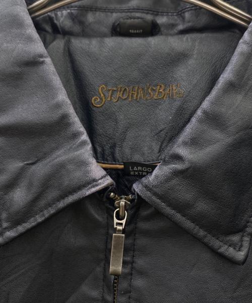 ST JOHN'S BAY（セントジョンズベイ）ST JOHN'S BAY (セントジョンズベイ) レザージャケット ブラック サイズ:XLの古着・服飾アイテム