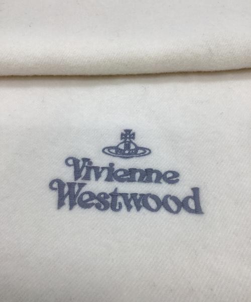 Vivienne Westwood（ヴィヴィアンウエストウッド）Vivienne Westwood (ヴィヴィアンウエストウッド) オーブ刺繍マフラー ホワイトの古着・服飾アイテム