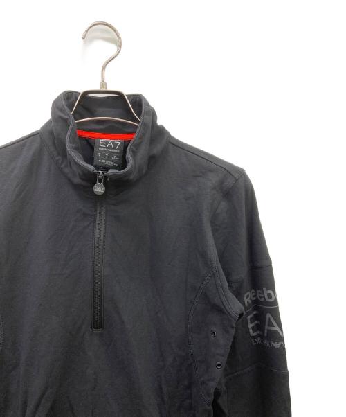 EA7（イーエーセブン）EA7 (イーエーセブン) REEBOK (リーボック) ハーフジップスウェット ブラック サイズ:Sの古着・服飾アイテム