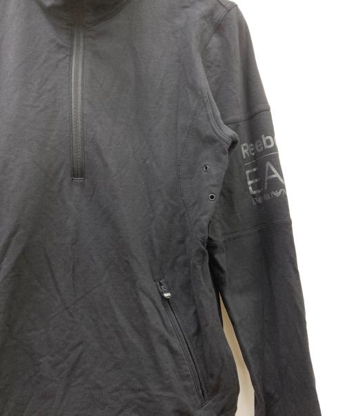 EA7（イーエーセブン）EA7 (イーエーセブン) REEBOK (リーボック) ハーフジップスウェット ブラック サイズ:Sの古着・服飾アイテム