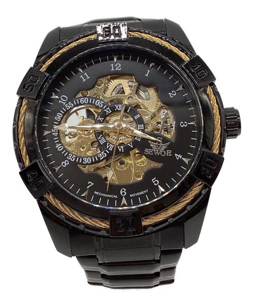 sewor（セウォール）sewor (セウォール) 腕時計 ブラック×ゴールドの古着・服飾アイテム