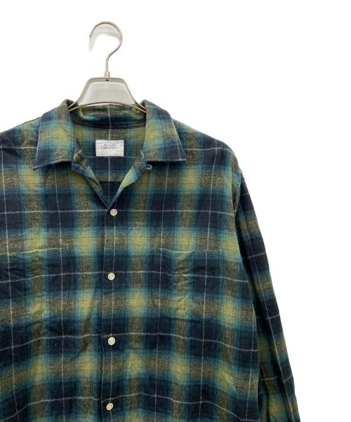 TOWN CRAFT（タウンクラフト）TOWN CRAFT (タウンクラフト) 長袖シャツ グリーン×ネイビー サイズ:38-40の古着・服飾アイテム