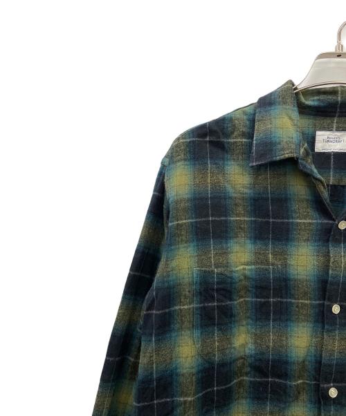 TOWN CRAFT（タウンクラフト）TOWN CRAFT (タウンクラフト) 長袖シャツ グリーン×ネイビー サイズ:38-40の古着・服飾アイテム