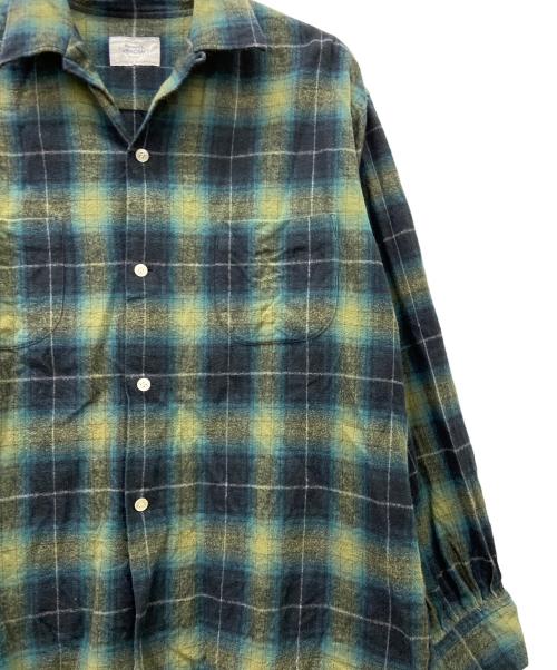 TOWN CRAFT（タウンクラフト）TOWN CRAFT (タウンクラフト) 長袖シャツ グリーン×ネイビー サイズ:38-40の古着・服飾アイテム