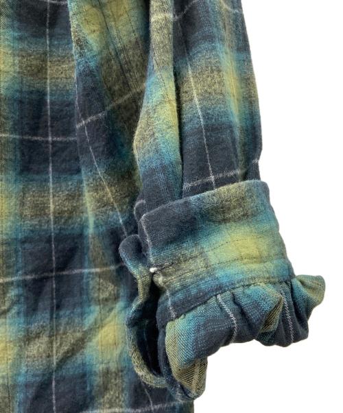 TOWN CRAFT（タウンクラフト）TOWN CRAFT (タウンクラフト) 長袖シャツ グリーン×ネイビー サイズ:38-40の古着・服飾アイテム