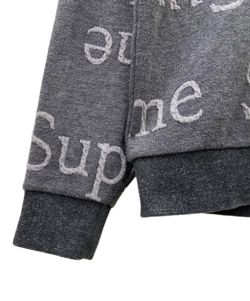 SUPREME（シュプリーム）Supreme (シュプリーム) ジャガードロゴクルーネック グレー×ブラック サイズ:Sの古着・服飾アイテム