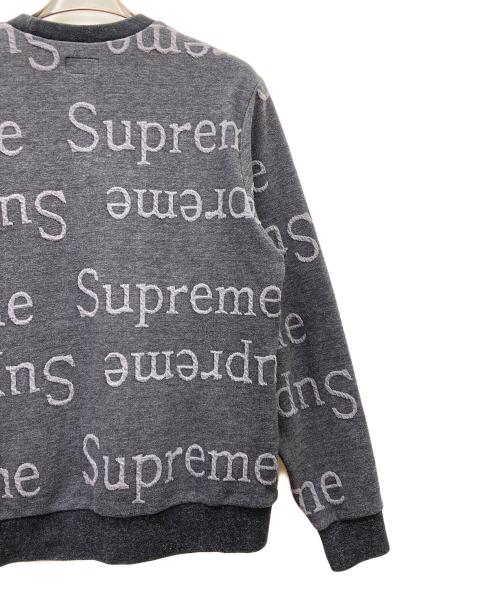 SUPREME（シュプリーム）Supreme (シュプリーム) ジャガードロゴクルーネック グレー×ブラック サイズ:Sの古着・服飾アイテム