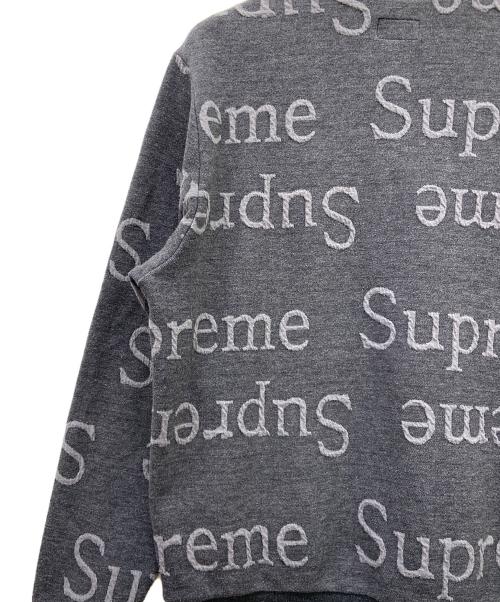 SUPREME（シュプリーム）Supreme (シュプリーム) ジャガードロゴクルーネック グレー×ブラック サイズ:Sの古着・服飾アイテム