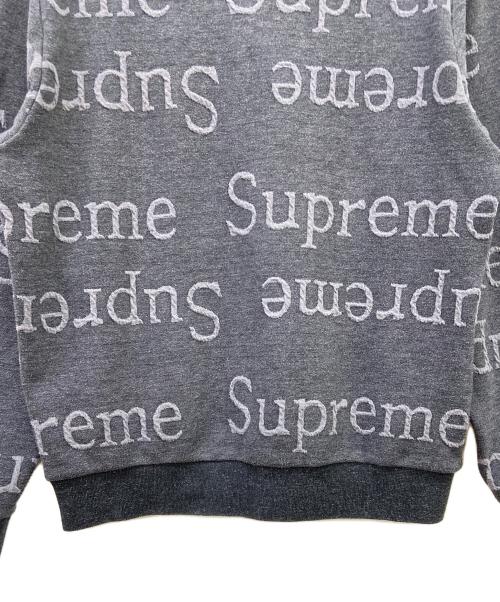 SUPREME（シュプリーム）Supreme (シュプリーム) ジャガードロゴクルーネック グレー×ブラック サイズ:Sの古着・服飾アイテム