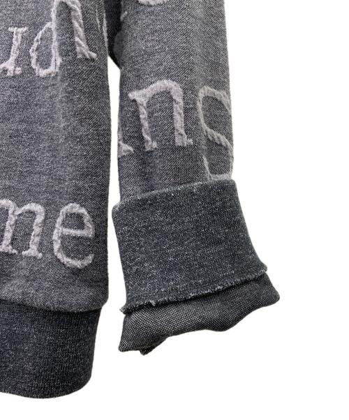 SUPREME（シュプリーム）Supreme (シュプリーム) ジャガードロゴクルーネック グレー×ブラック サイズ:Sの古着・服飾アイテム