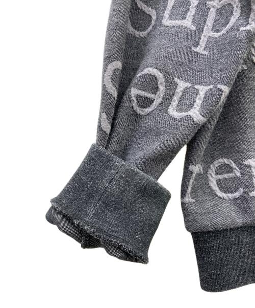 SUPREME（シュプリーム）Supreme (シュプリーム) ジャガードロゴクルーネック グレー×ブラック サイズ:Sの古着・服飾アイテム