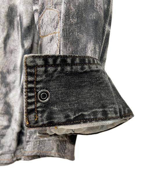 DIESEL（ディーゼル）DIESEL (ディーゼル) C-GILLY-A デニム転写シャツ グレー×ホワイト サイズ:42の古着・服飾アイテム