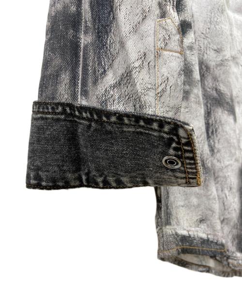 DIESEL（ディーゼル）DIESEL (ディーゼル) C-GILLY-A デニム転写シャツ グレー×ホワイト サイズ:42の古着・服飾アイテム