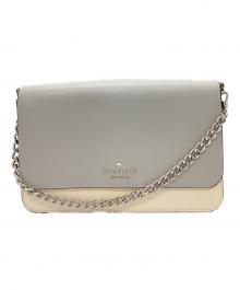 Kate Spade（ケイトスペード）の古着「マディソンカラーブロックフラップコンバーチブルクロスボディ」｜グレー×アイボリー