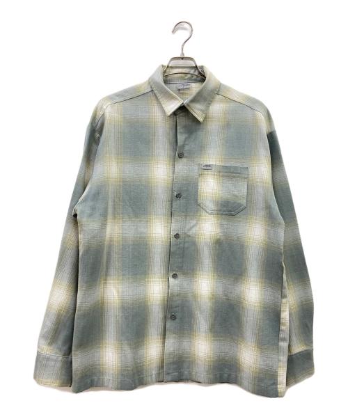 CalTop（キャルトップ）CalTop (キャルトップ) 長袖シャツ グリーン×ホワイト サイズ:Mの古着・服飾アイテム