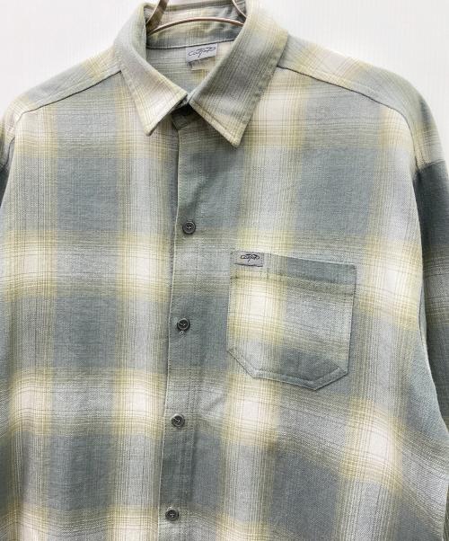CalTop（キャルトップ）CalTop (キャルトップ) 長袖シャツ グリーン×ホワイト サイズ:Mの古着・服飾アイテム