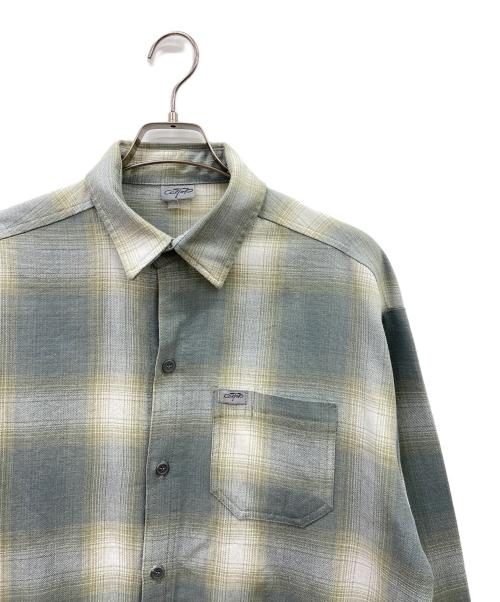 CalTop（キャルトップ）CalTop (キャルトップ) 長袖シャツ グリーン×ホワイト サイズ:Mの古着・服飾アイテム