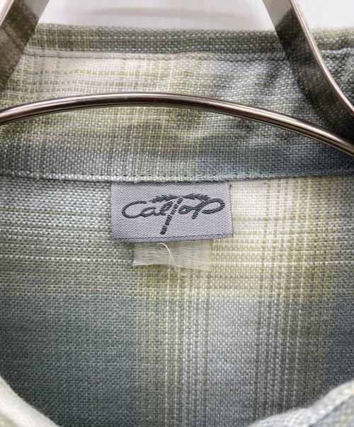 CalTop（キャルトップ）CalTop (キャルトップ) 長袖シャツ グリーン×ホワイト サイズ:Mの古着・服飾アイテム