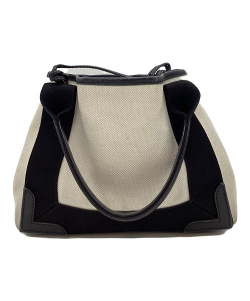 BALENCIAGA（バレンシアガ）BALENCIAGA (バレンシアガ) BALENCIAGA　カバスXS　トートバッグ アイボリー×ブラックの古着・服飾アイテム