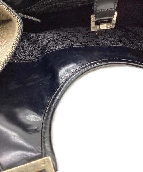 GUCCI（グッチ）GUCCI (グッチ) GUCCI　ジャッキー　ハンドバッグ ベージュ×ブラックの古着・服飾アイテム