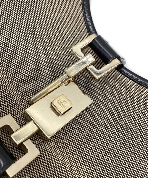GUCCI（グッチ）GUCCI (グッチ) GUCCI　ジャッキー　ハンドバッグ ベージュ×ブラックの古着・服飾アイテム